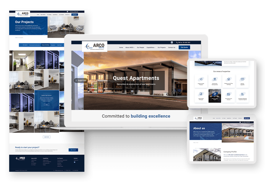 Www.hadurmis created the website for construction company ARCO to present their services